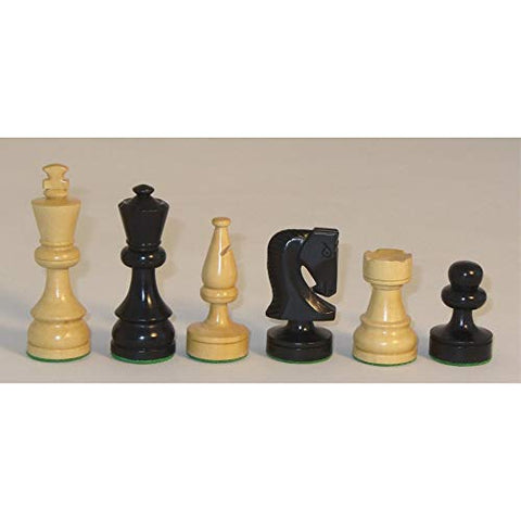 Worldwise Imports Black and Natural Boxwood Chessmen with 3.5in King
