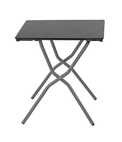 ArtFuzz Square Folding Table - 25.2 X 26.8 in - Basalt Steel Frame - Volcanic Finish Table Top