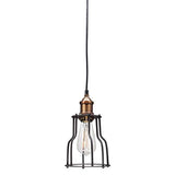 ArtFuzz 5.9 inch X 5.9 inch X 10 inch Black and Copper Metal Ceiling Lamp