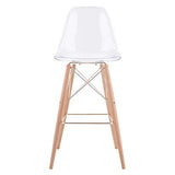 ArtFuzz 20.3 inch X 21.7 inch X 44.3 inch Polycarbonate Metal and Beech Wood Bar Chair