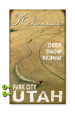 Deep Snow Skier Wood 14x24
