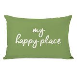 One Bella Casa My Happy Place Olive - Lumbar Pillow by OBC 14 X 20