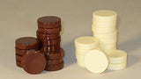 Worldwise Imports Brown and Ivory Backgammon Pieces - 1.2in