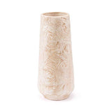 ArtFuzz 5.5 inch X 5.5 inch X 12.6 inch Small Eclectic Beige Vase