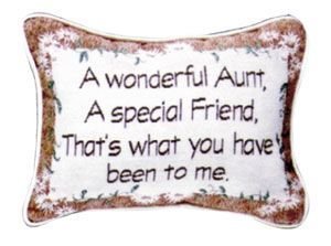 A Wonderful Aunt Tapestry Toss Pillow USA Made SKU: P80-AUNT