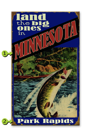 Land the Big Ones (Muskie) Wood 28x48
