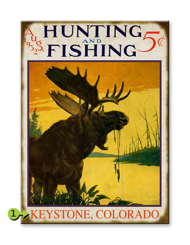 Hunting & Fishing Moose Metal 28x38