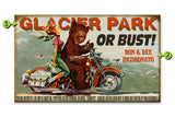 Motorcycle Couple (Bear) Wood 18x30