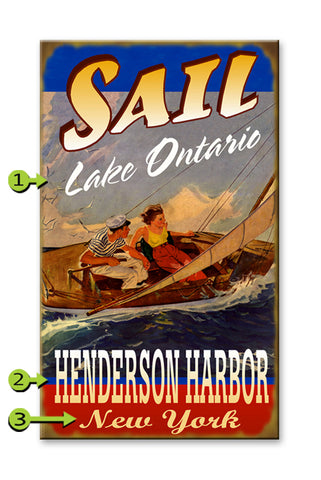 Sailing Couple (Blue) Metal 14x24