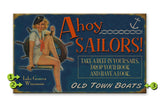Ahoy Sailors Girl Wood 28x48