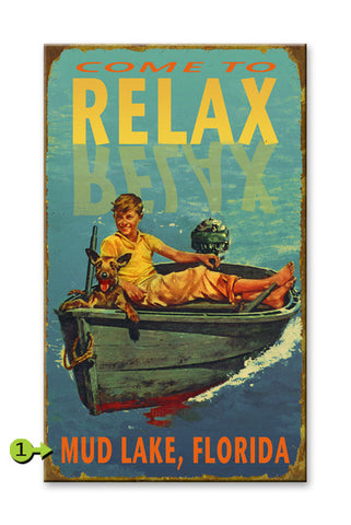 Come to Relax Metal 14x24