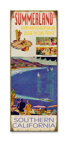 Retro California Sign (Sign is Perfect - Wouldn't work for any other locale)! Wood 17x44