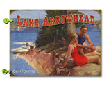Lake Island Scene Metal 28x38