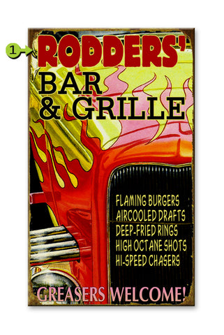 Hot Rod Bar and Grill Metal 14x24