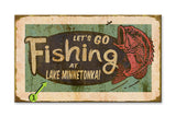 Lets Go Fishing Wood 28x48