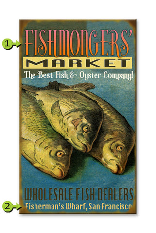 Fishmonger Signage Wood 28x48