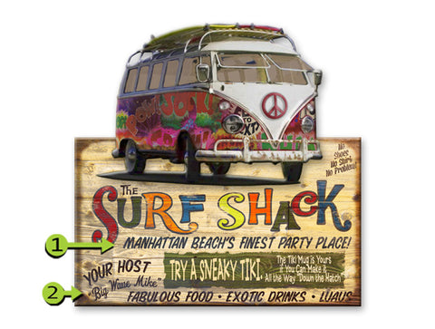 Surf Shack with VW Bus Wood 28x48
