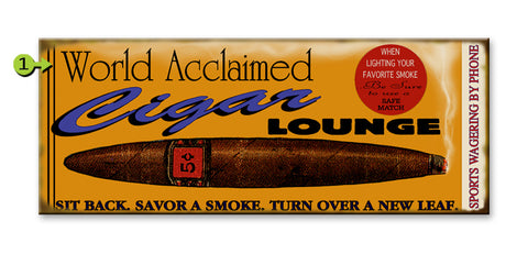 Cigar Lounge Metal 17x44