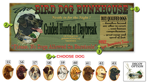 Bird Dog Bunkhouse Metal 17x44