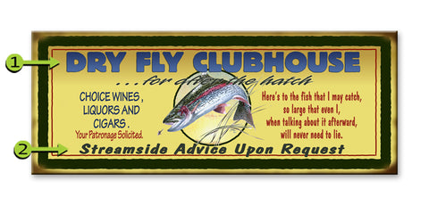 Dry Fly Fisherman's Clubhouse Metal 17x44