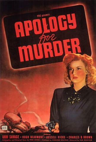 Apology for Murder Movie Poster Print