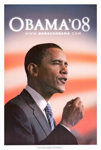 Barack Obama - (Speech) Campaign Poster Movie Poster Print