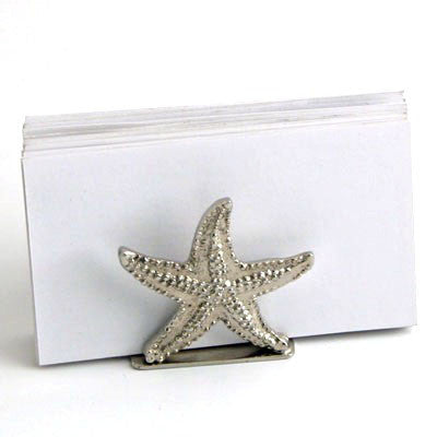 Set Of 4  Nickel Starfish Card Hdr