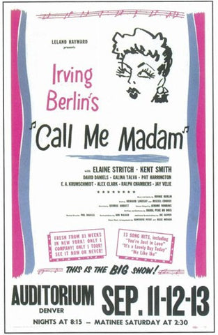Call Me Madam (Broadway) Movie Poster Print