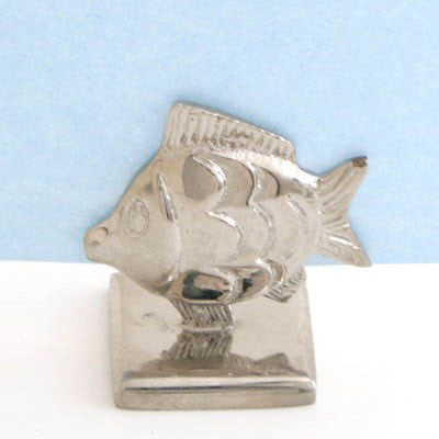 Set Of 4  Nickel Fish Place Card