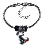 Siskiyou NFL Houston Texans Womens Euro Bead Bracelet
