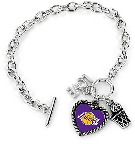 aminco NBA Los Angeles Lakers Team ColorBracelet Charmed, Team Colors, One Size