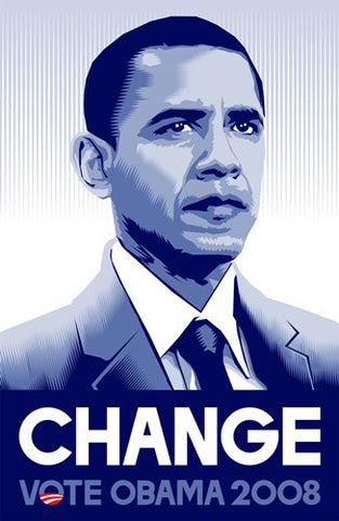 Barack Obama - (Change) Campaign Poster Movie Poster Print