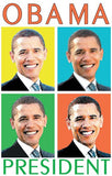 Barack Obama - (4 Faces) Campaign Poster Movie Poster Print