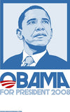 Barack Obama - (Blue) Campaign Poster Movie Poster Print