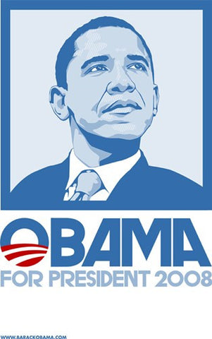Barack Obama - (Blue) Campaign Poster Movie Poster Print