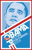 Barack Obama - (Hope, Blue) Campaign Poster Movie Poster Print