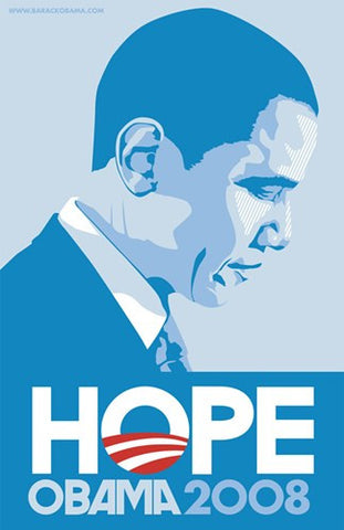 Barack Obama - (Profile, Blue) Campaign Poster Movie Poster Print