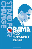 Barack Obama, (Stand for Change, Blue) Campaign Poster Movie Poster Print