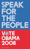 Barack Obama - (Speak for People-blue) Campaign Poster Movie Poster Print