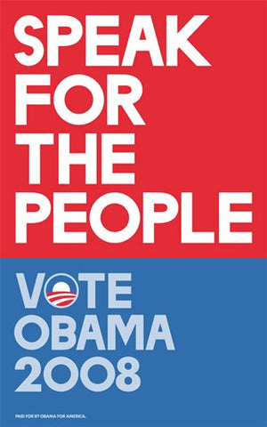 Barack Obama - (Speak for People-red) Campaign Poster Movie Poster Print