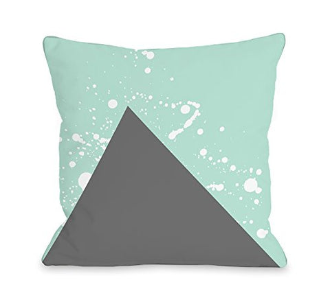 One Bella Casa 75049PL16 Triangle Pop Mint Pillow by OBC