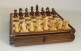 Chess Set Inlaid Drawer Chest with 3.5" Chessmen