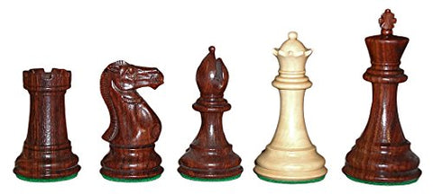 Worldwise Imports Rosewood and Boxwood Chessmen with 4in King