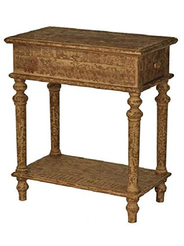 ArtFuzz 30 inch X 24 inch X 14 inch Brown 1 Drawer Pastoral Loft Designed Wooden End Table