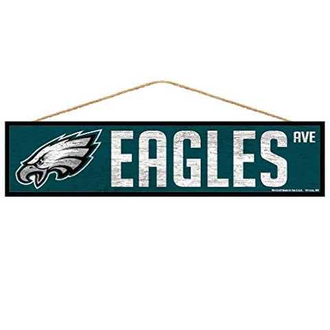 WinCraft NFL Philadelphia Eagles SignWood Avenue Design, Team Color, 4x17
