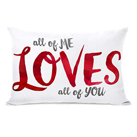 ArtFuzz All of Me Watercolor - Red Black Lumbar Pillow by OBC 14 X 20