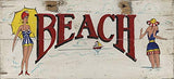 ArtFuzz Beach Beauties Vintage Custom Wood Sign Wood Sign 14x30