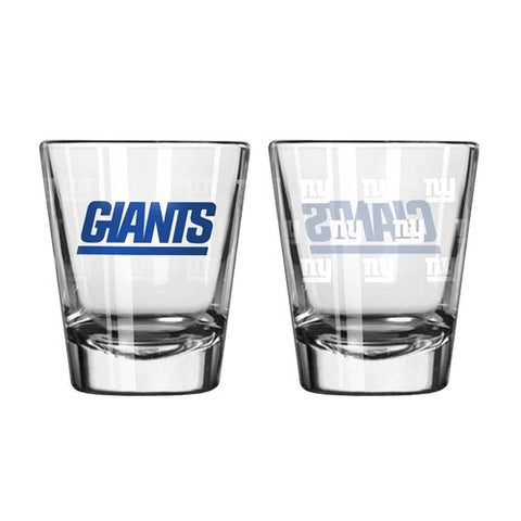 Boelter Brands NFL New York Giants Shot GlassSatin Etch Style 2 Pack, Team Color, One Size