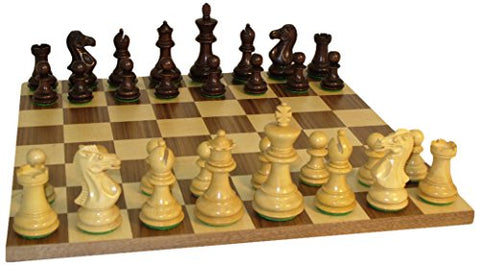 Walnut Stained Exclusive on Walnut Board Chess Set