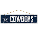 WinCraft NFL Dallas Cowboys SignWood Avenue Design, Team Color, 4x17
